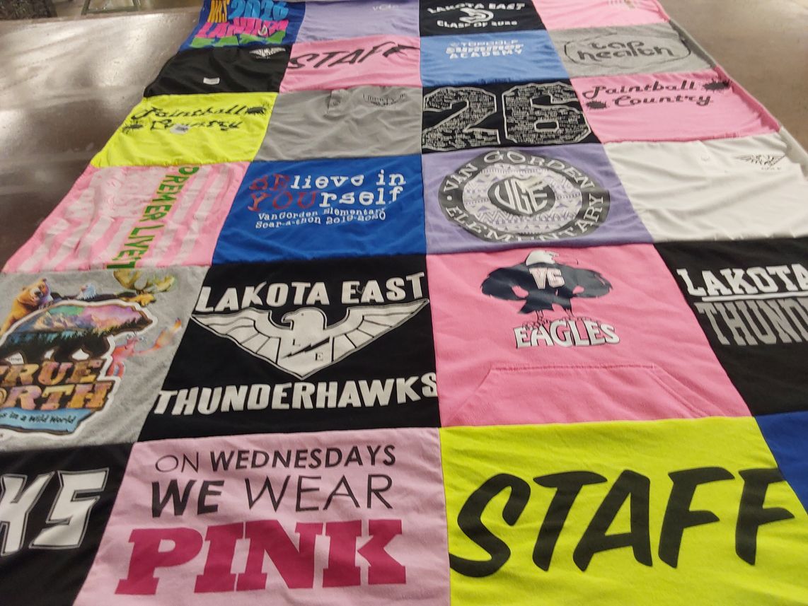 T-shirt quilt featuring lakota east thunderhawks by Angel from OH