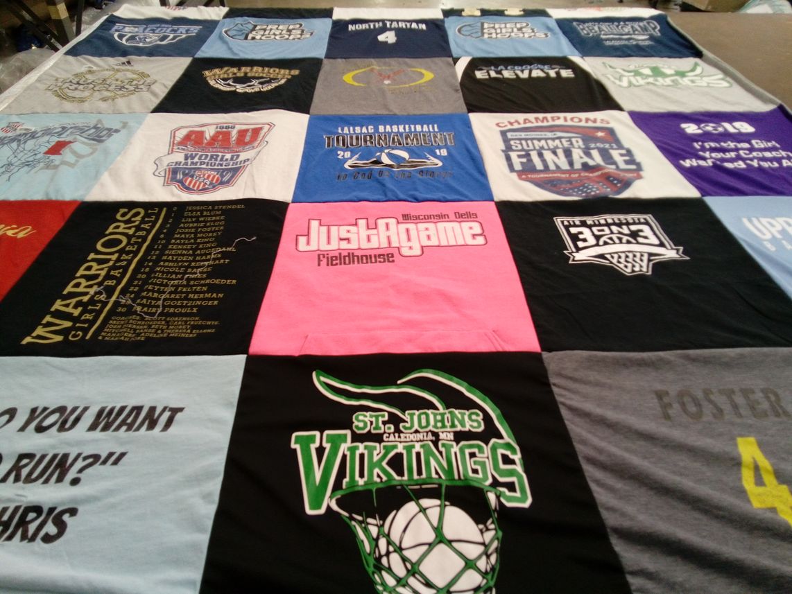 T-shirt quilt featuring st john's vikings by Amber from MN