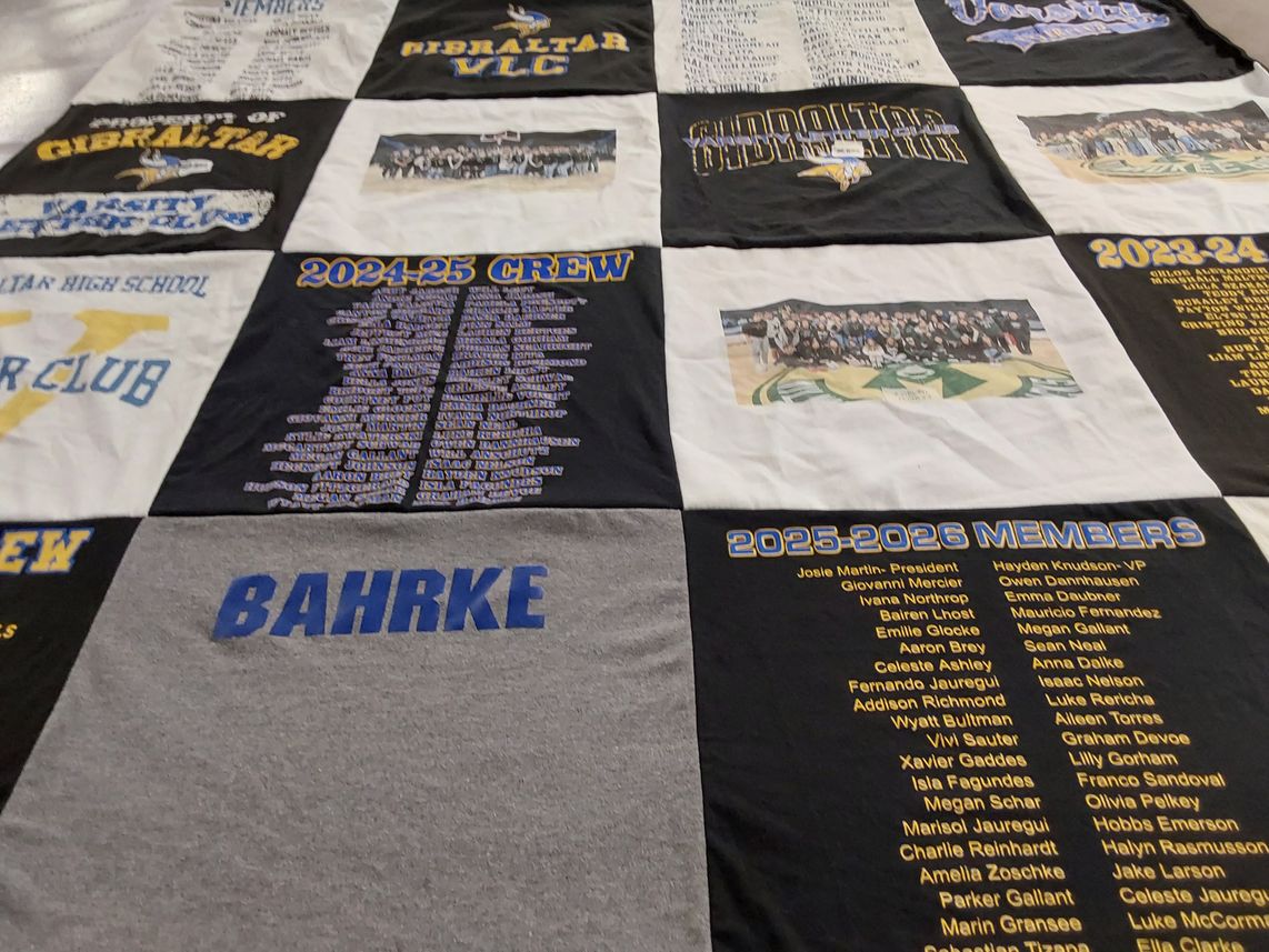 T-shirt quilt from gibraltar high school by Ashley from WI