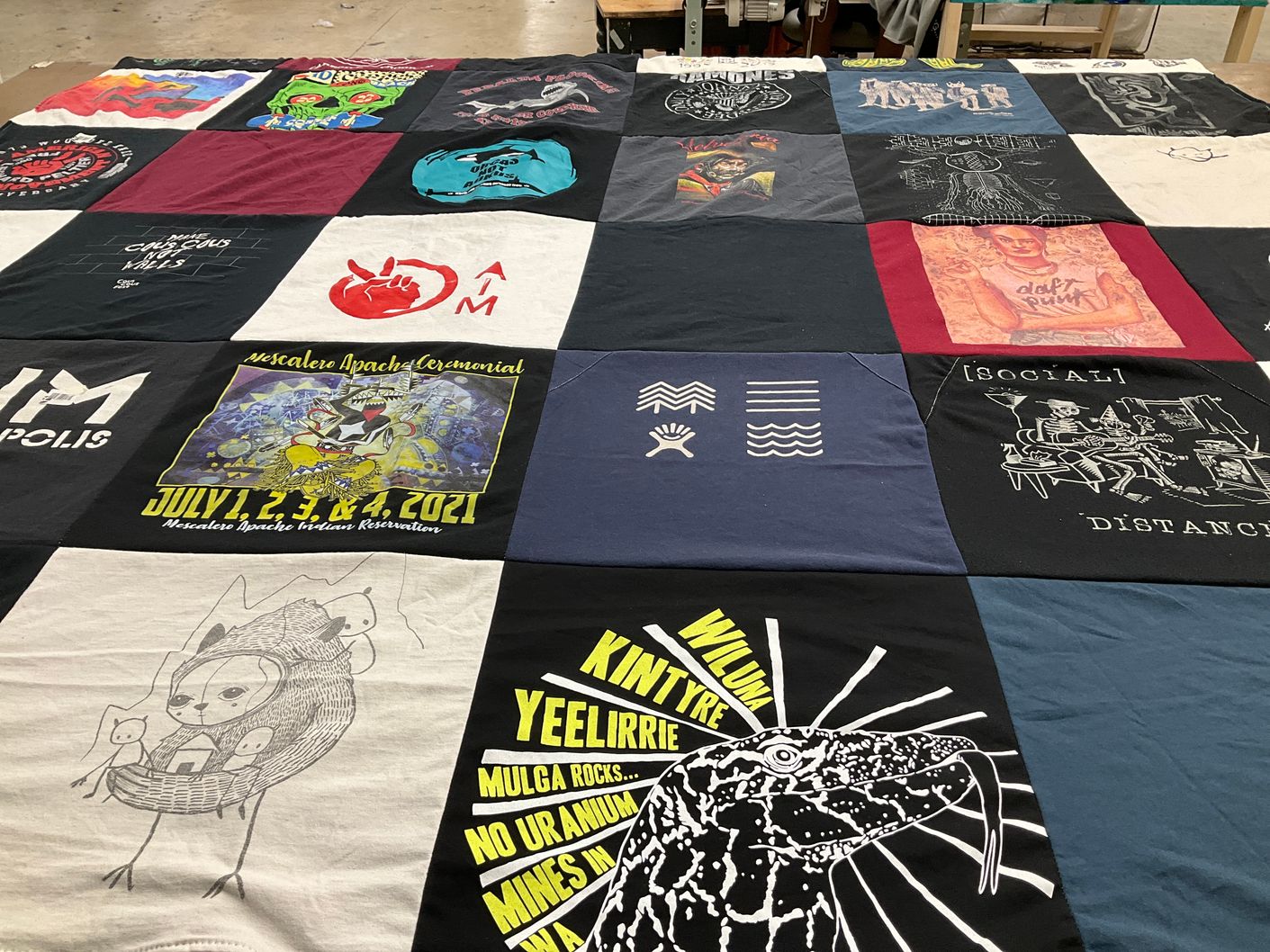 T-shirt quilt with art, design themes by Paul from OR