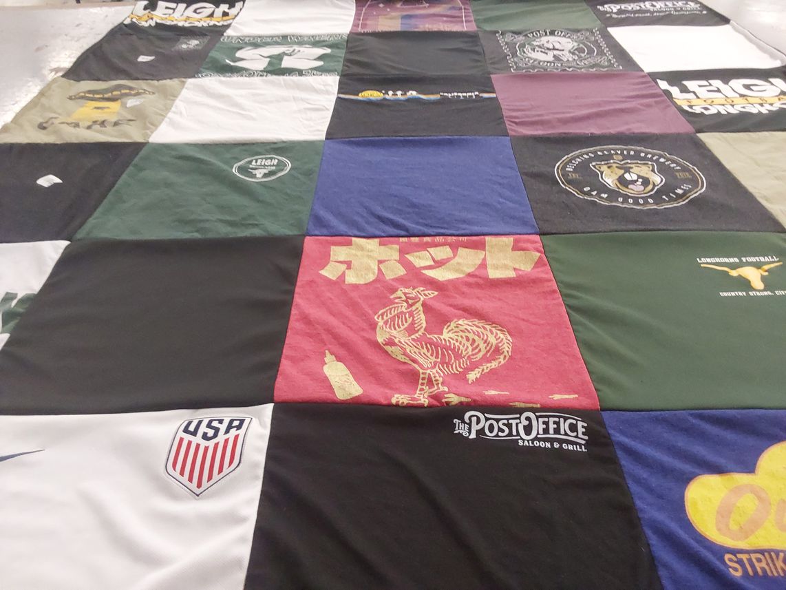 T-shirt quilt featuring longhorn football by Gayle from CA