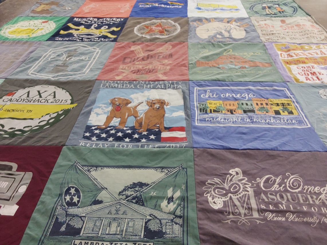 T-shirt quilt from union university by Rita from TN