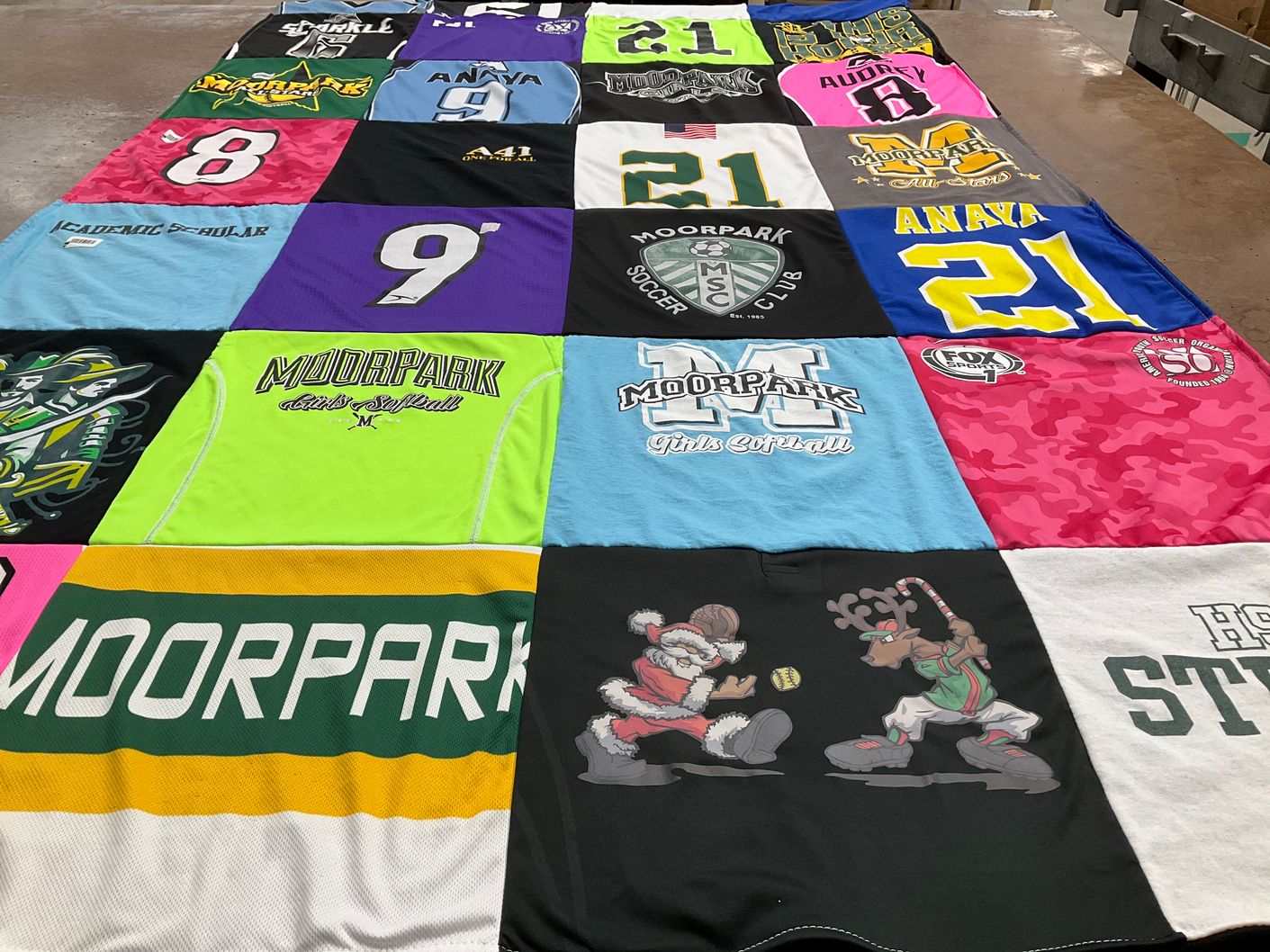T-shirt quilt featuring moorpark girls softball by Nancy from CA