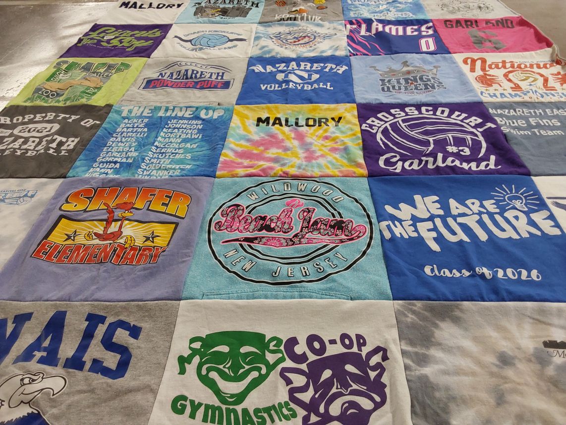 T-shirt quilt from nazareth college, shafer elementary by Melissa from PA