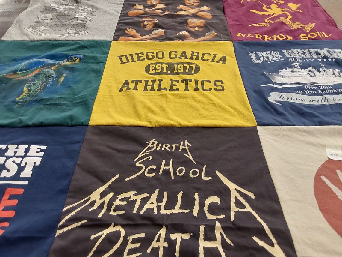T-shirt quilt from diego garcia college by Michelle from HI