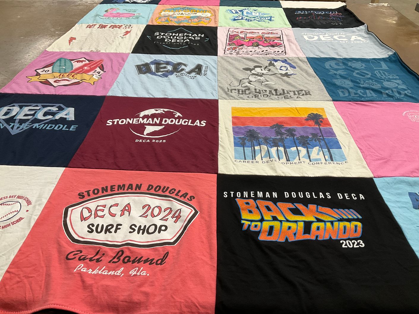 T-shirt quilt from stoneman douglas high school by Lawrence from FL