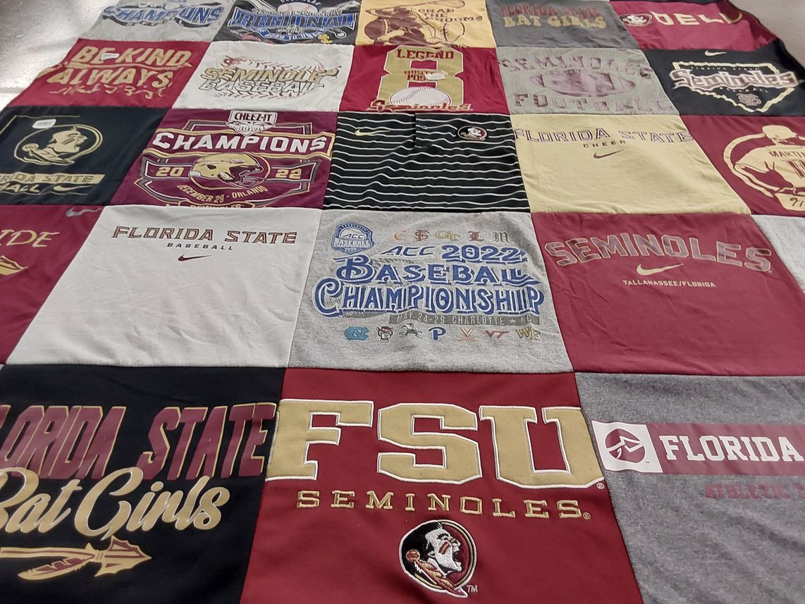 T-shirt quilt featuring florida state university baseball, florida state university seminoles by Christy from FL