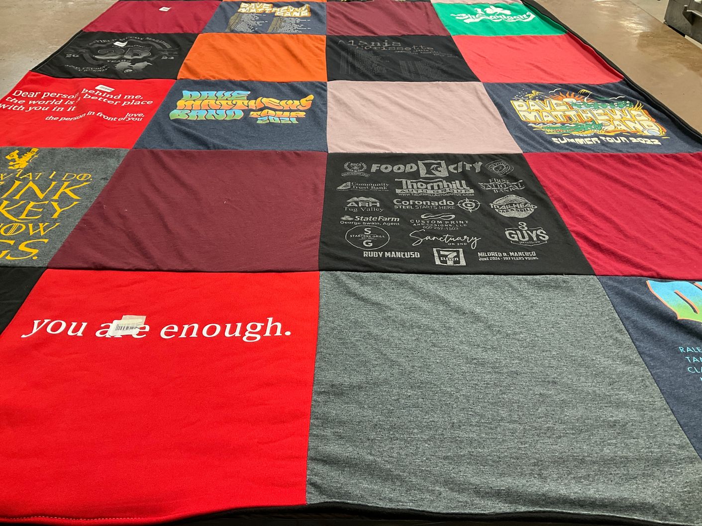 T-shirt quilt with music, food themes by Nicole from VA
