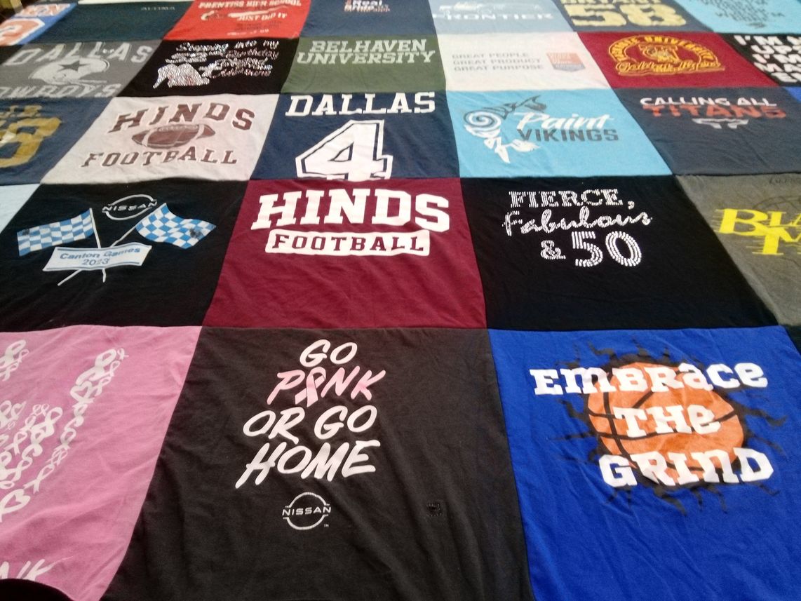 T-shirt quilt featuring hinds football by Sonya from MS