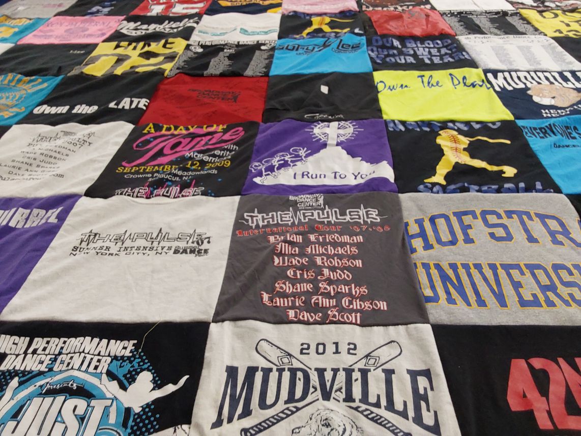 T-shirt quilt from hofstra university by Darlene from NY