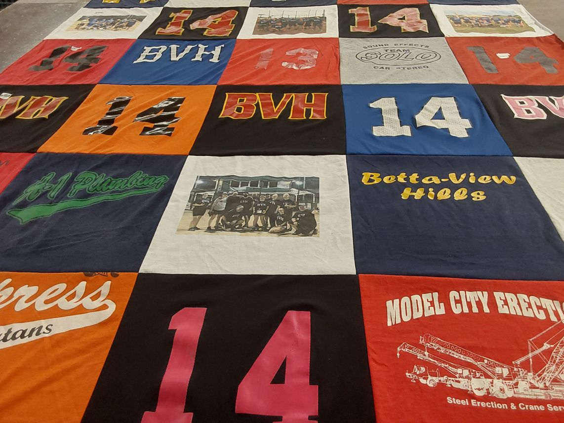 T-shirt quilt featuring betta-view hills by Kesley from AL