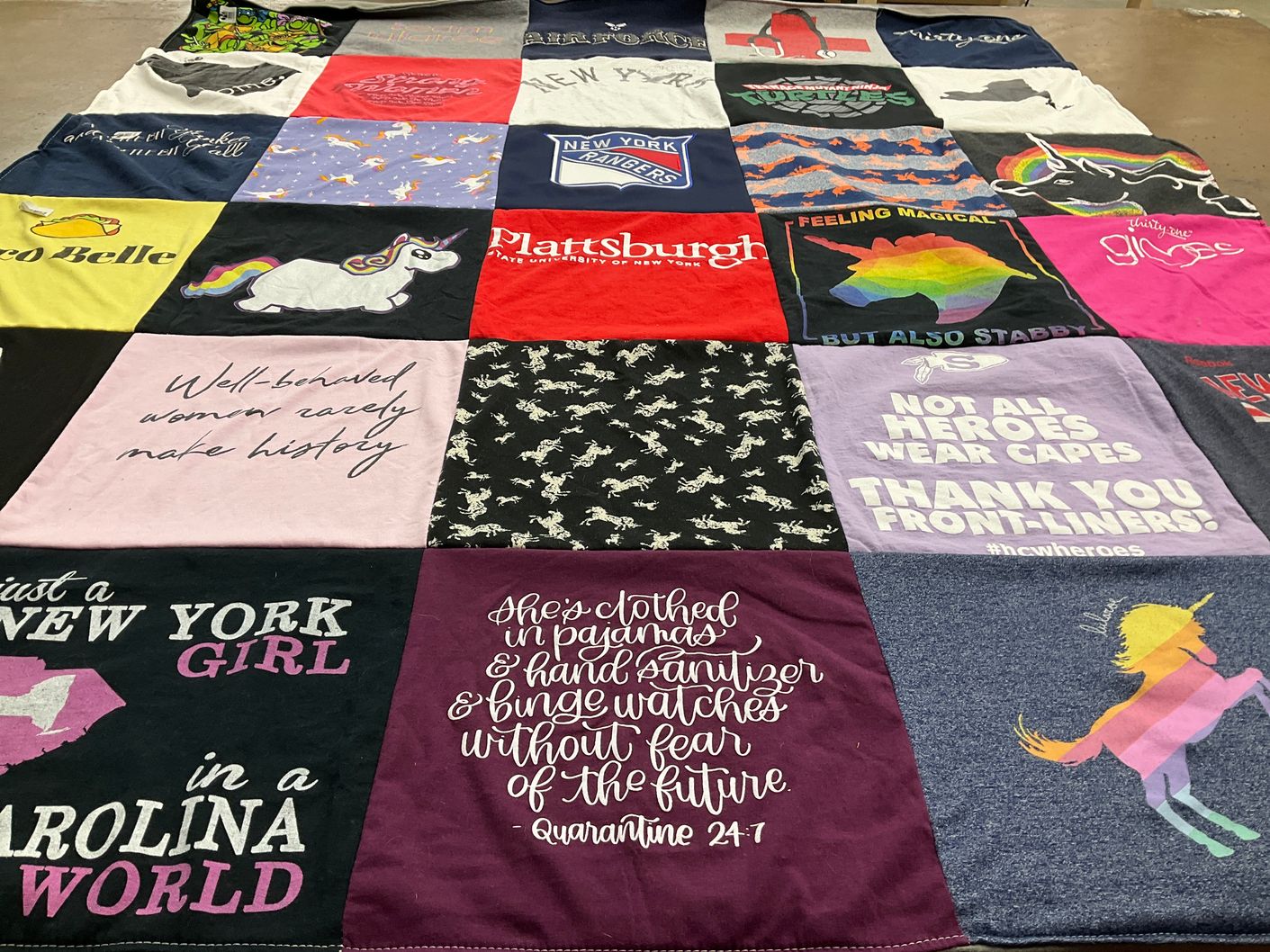 T-shirt quilt featuring new york rangers by Colleen from SC
