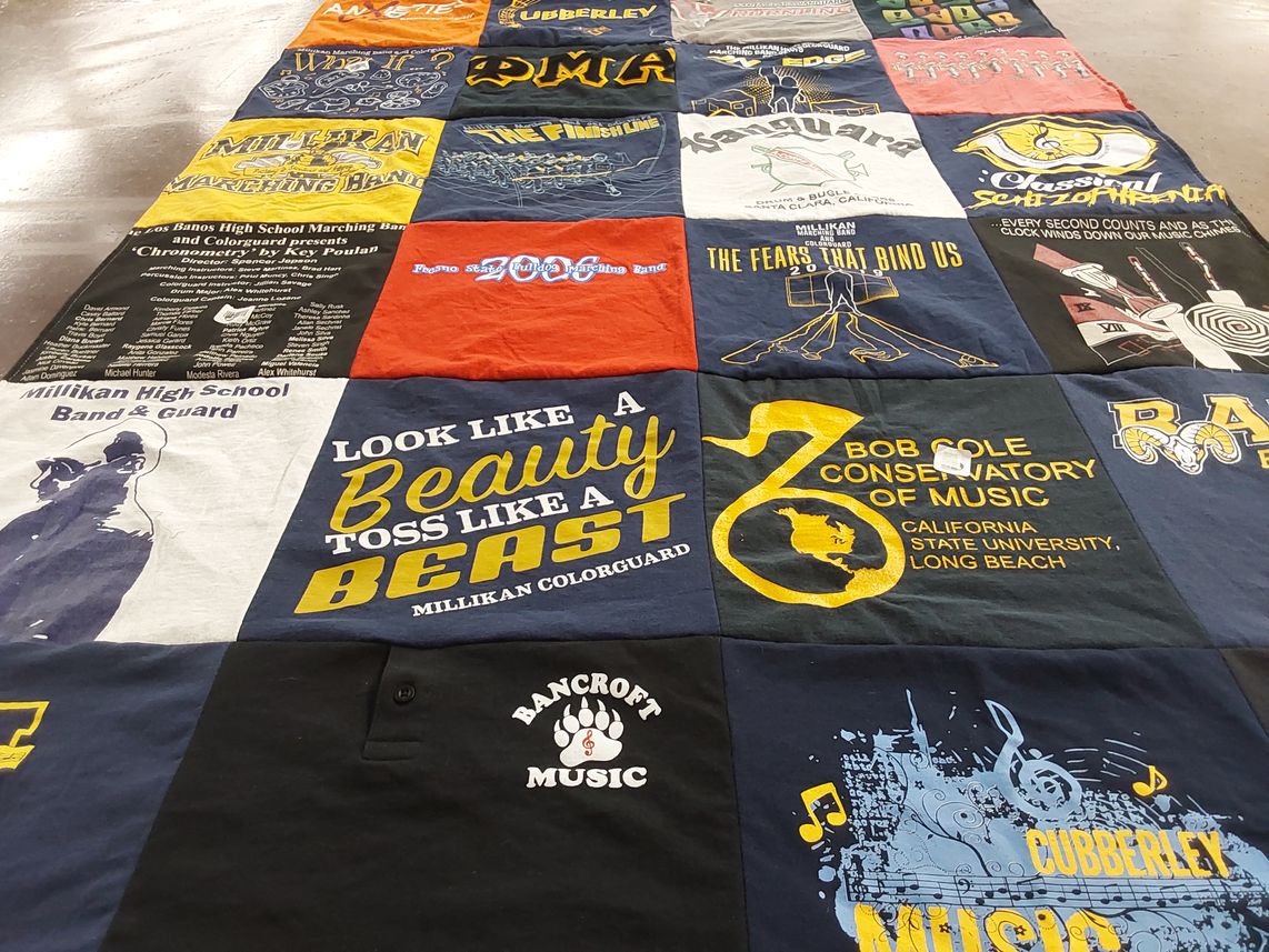 T-shirt quilt from millikan high school, california state university long beach by Kati from CA