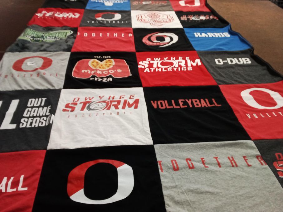 T-shirt quilt featuring owyhee storm volleyball by Jen from ID