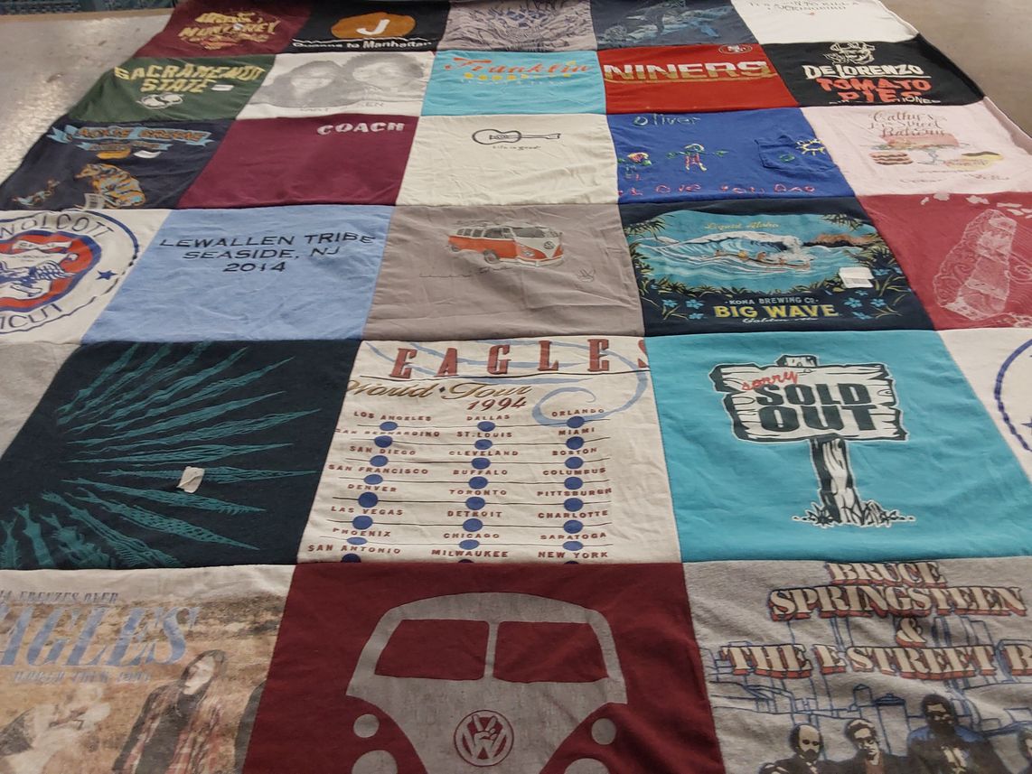 T-shirt quilt featuring san francisco 49ers, philadelphia eagles by Jodi from CA