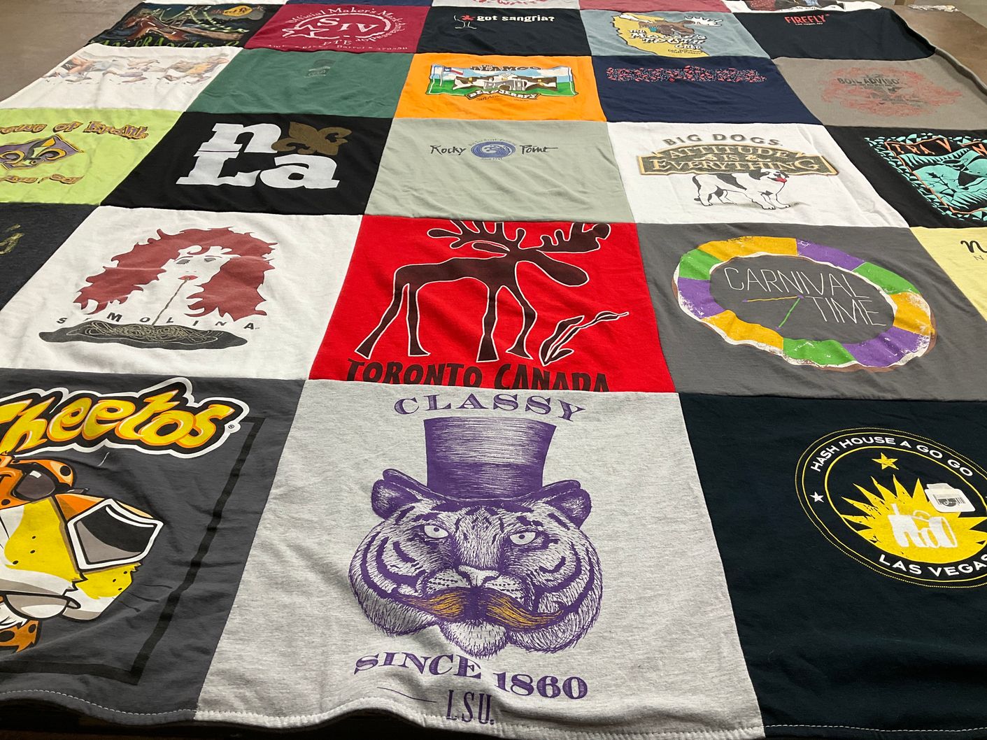 T-shirt quilt from louisiana state university by Pia from CA