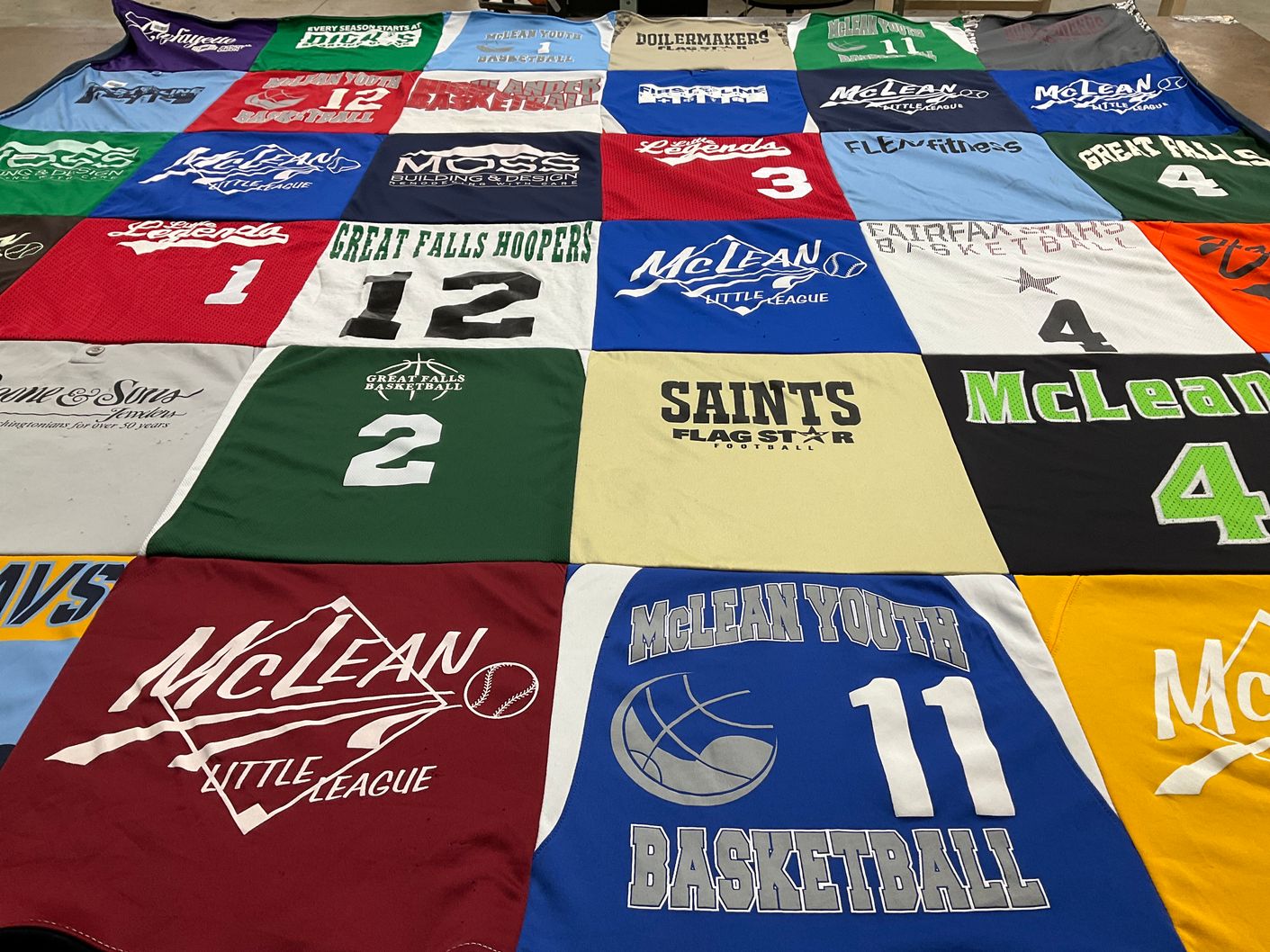 T-shirt quilt featuring great falls basketball, mclean youth basketball by Zaiba from VA
