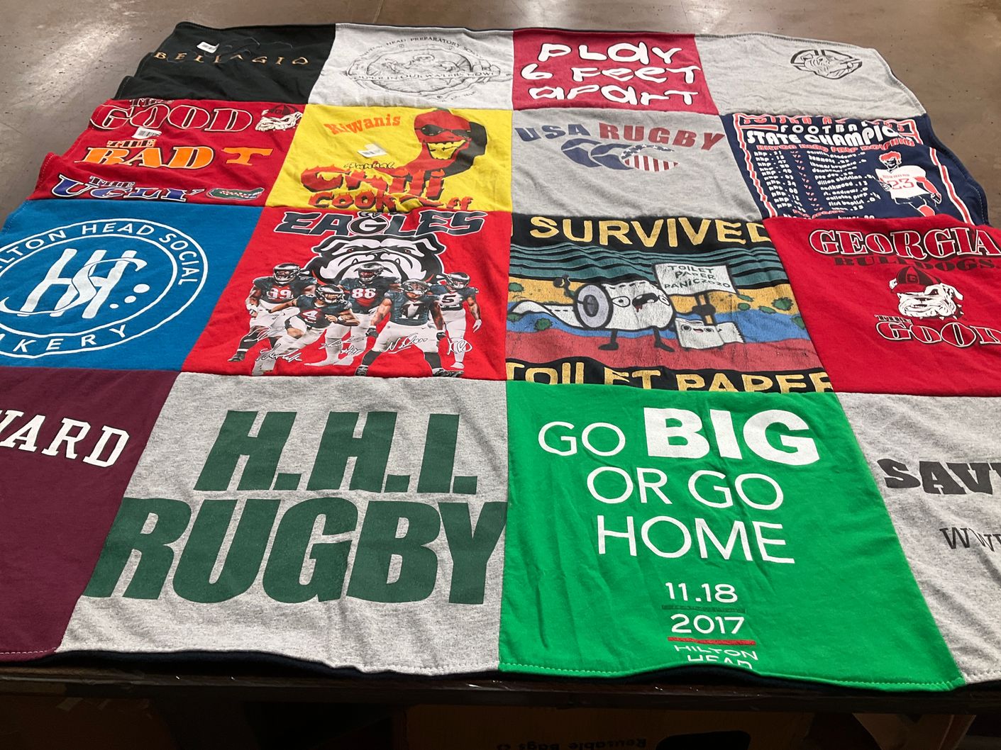 T-shirt quilt featuring h.h.i. rugby by Kevin from SC