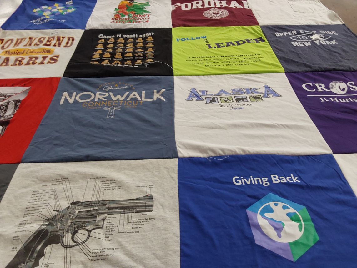 T-shirt quilt from fordham university by ALEIFA from CT