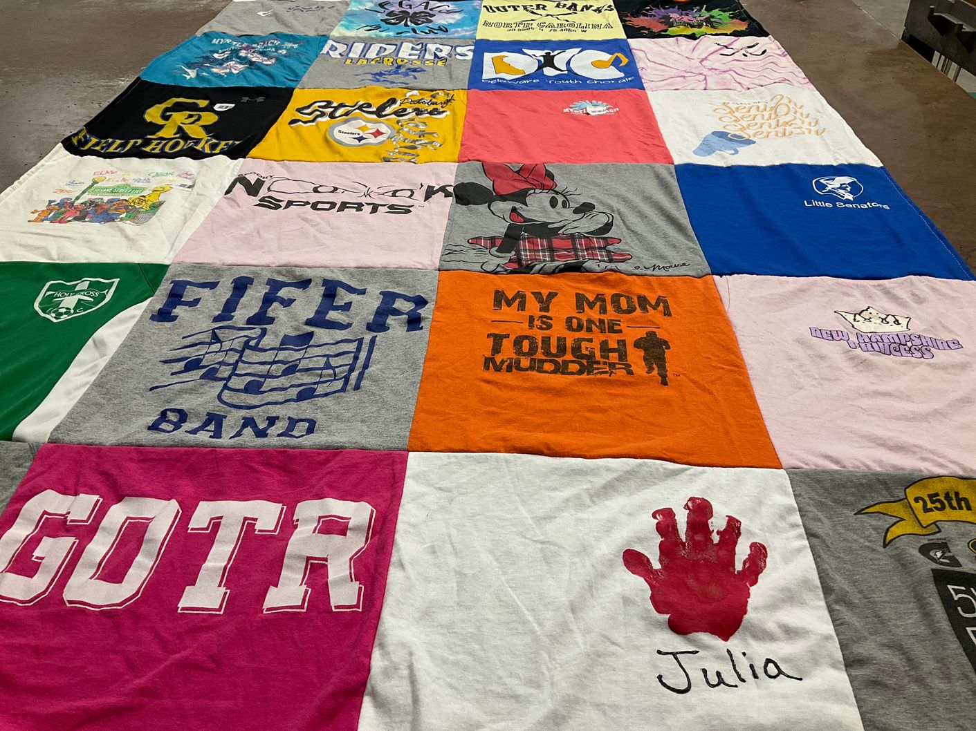 T-shirt quilt from fifer band by Tara from DE