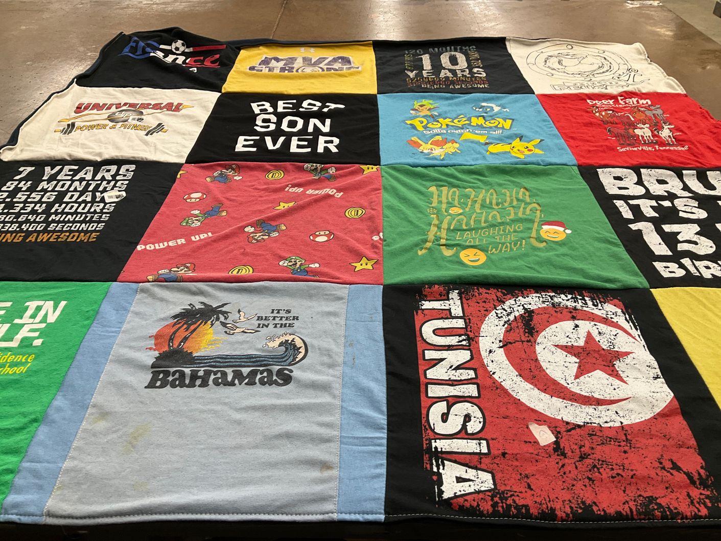 T-shirt quilt from independence school by Tonya from FL
