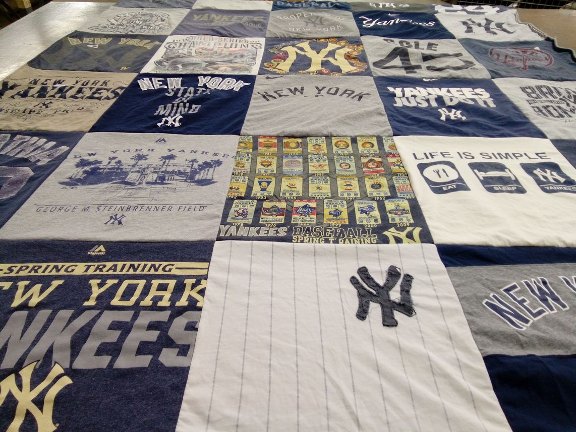 T-shirt quilt featuring new york yankees by Adam from IL