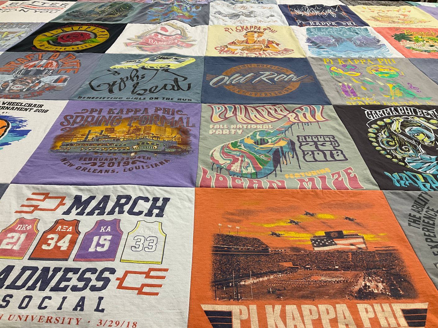 T-shirt quilt from university by Lisa from GA