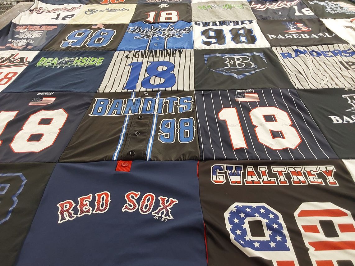 T-shirt quilt with baseball themes by Shawn from FL