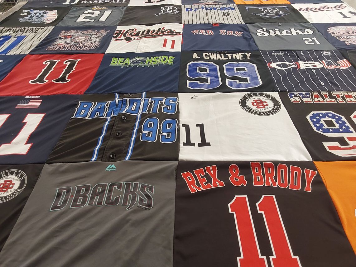 T-shirt quilt with baseball themes by Shawn from FL