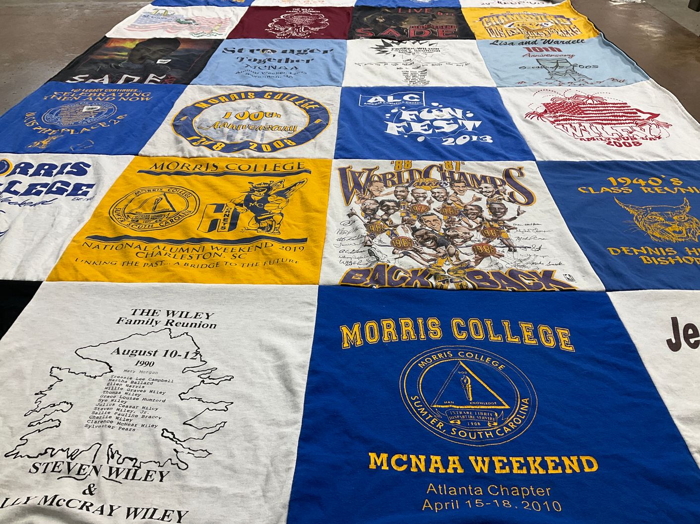 T-shirt quilt from morris college by Lori from AL