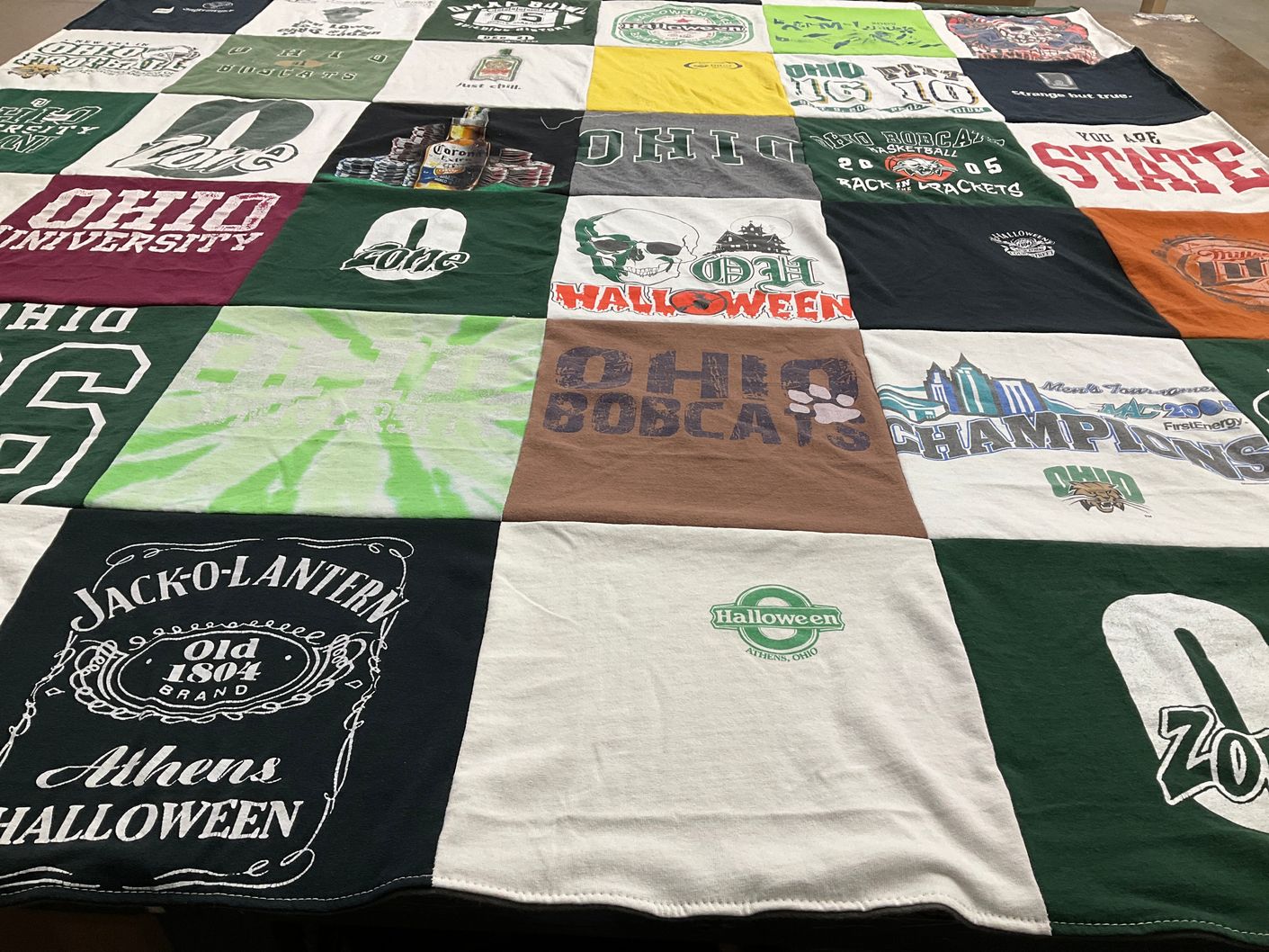 T-shirt quilt featuring ohio bobcats basketball by Bethany from OH