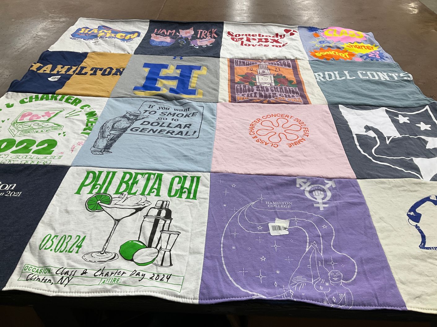 T-shirt quilt from hamilton college by Aliana from NY