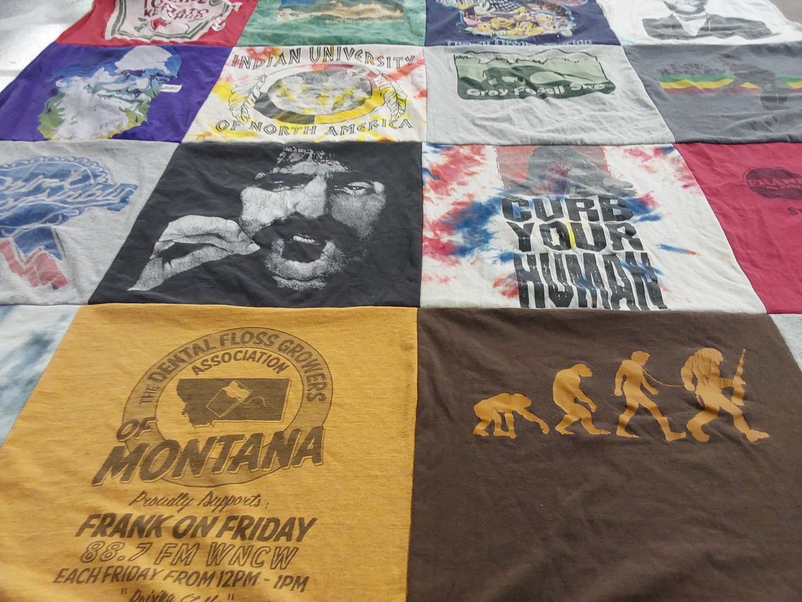 T-shirt quilt from indian university of north america by JENNIFER BONENO from NC