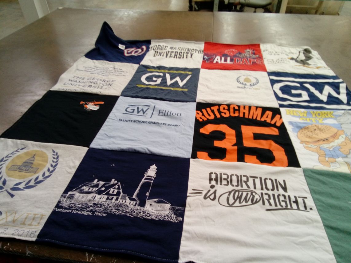 T-shirt quilt from george washington university by Carsyn from DC