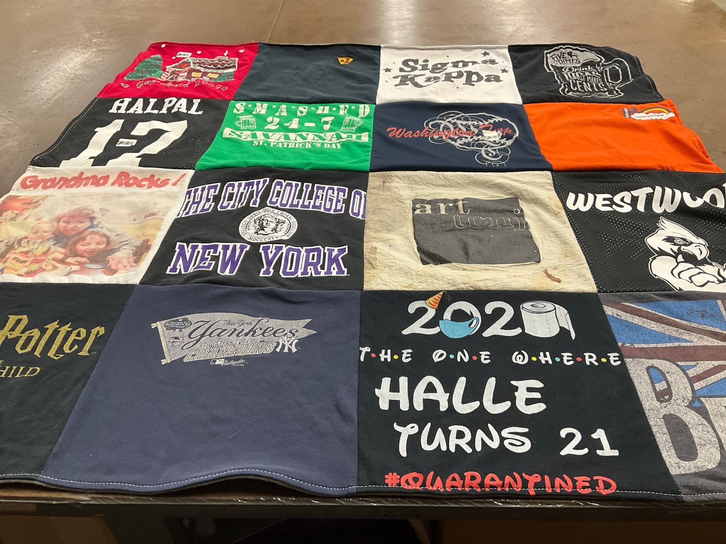 T-shirt quilt featuring new york yankees by Halle from NJ