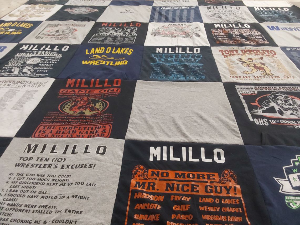 T-shirt quilt from land o lakes high school by Michael from FL