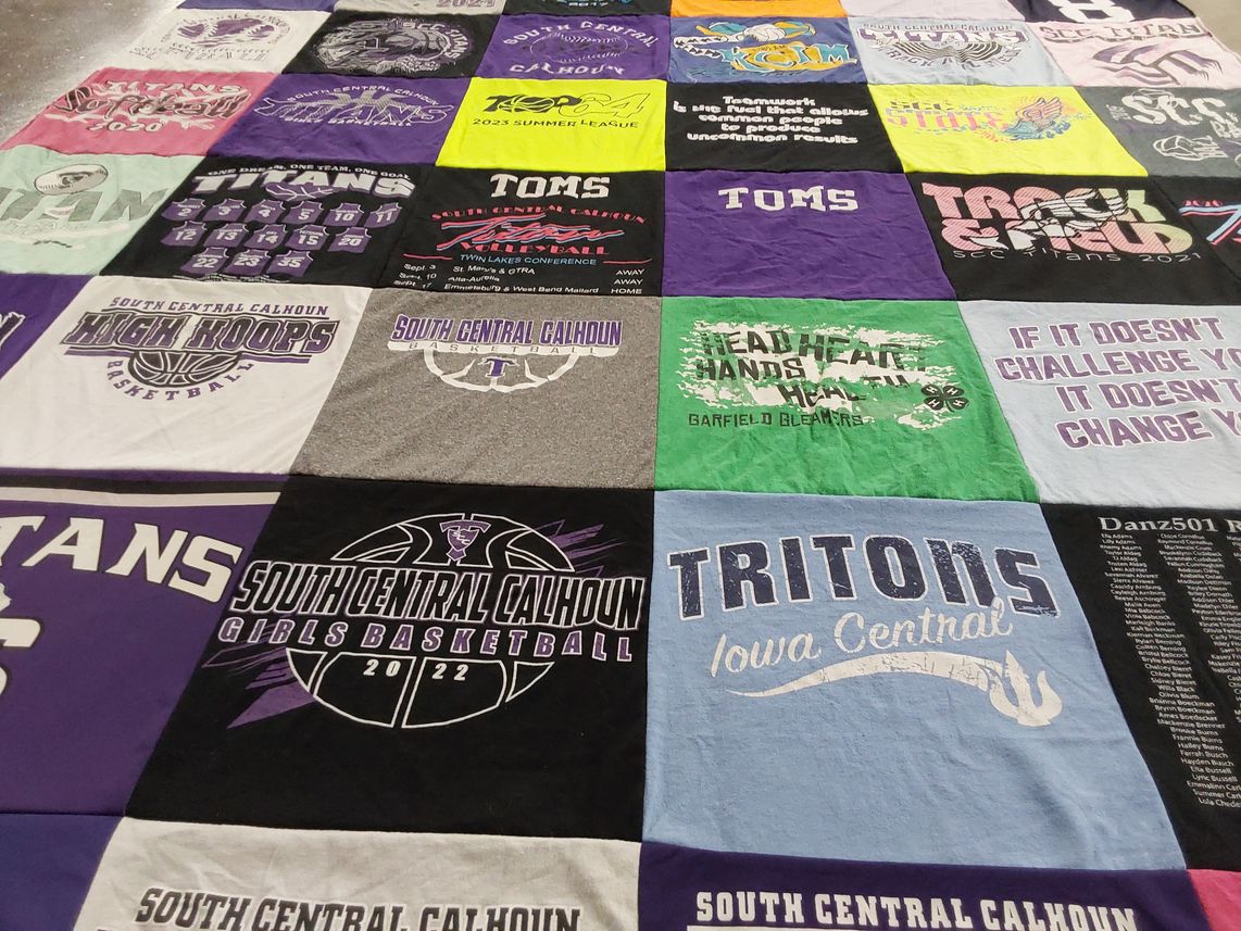 T-shirt quilt featuring south central calhoun girls basketball, south central calhoun titans by Laurie from IA