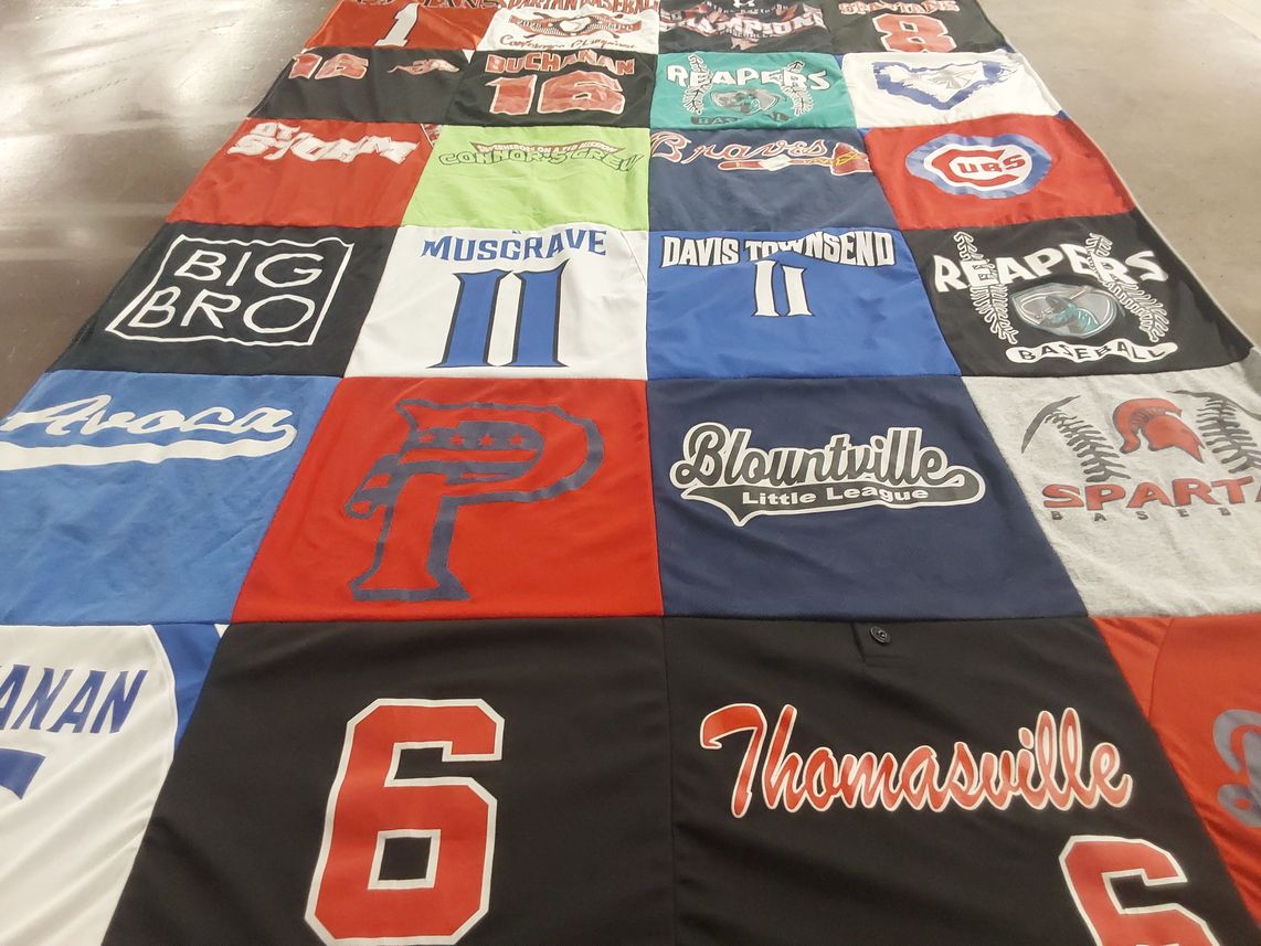 T-shirt quilt featuring reapers baseball, braves by Brooke from NC