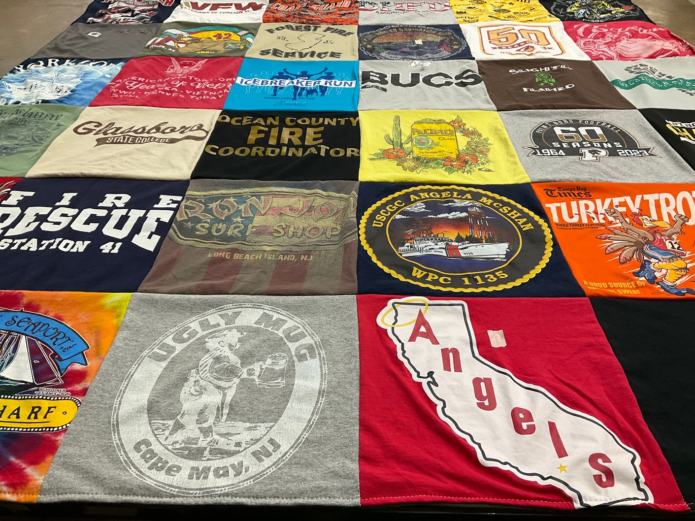 T-shirt quilt featuring tampa bay buccaneers, los angeles angels by Cindy from NJ