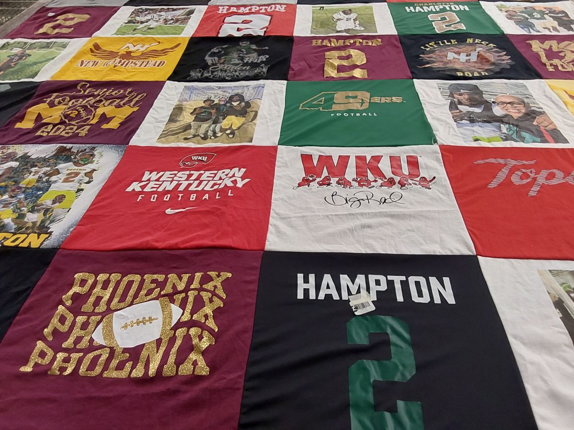T-shirt quilt from hampton university, western kentucky university by Natachsa from GA