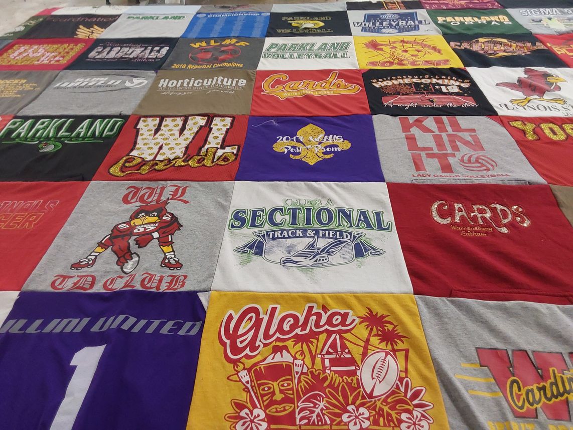 T-shirt quilt featuring parkland cardinals, wilmington cardinals by Karen from IL