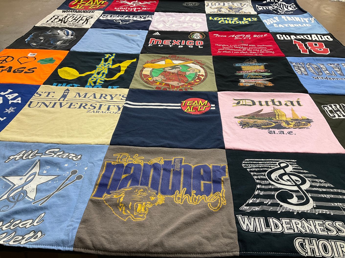 T-shirt quilt from st. mary's university zaragoza by Kelly from TX