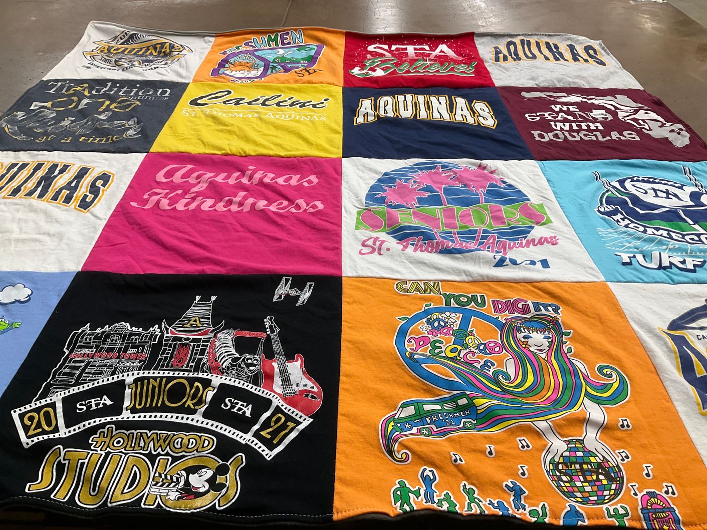 T-shirt quilt from st. thomas aquinas high school by lisa from FL