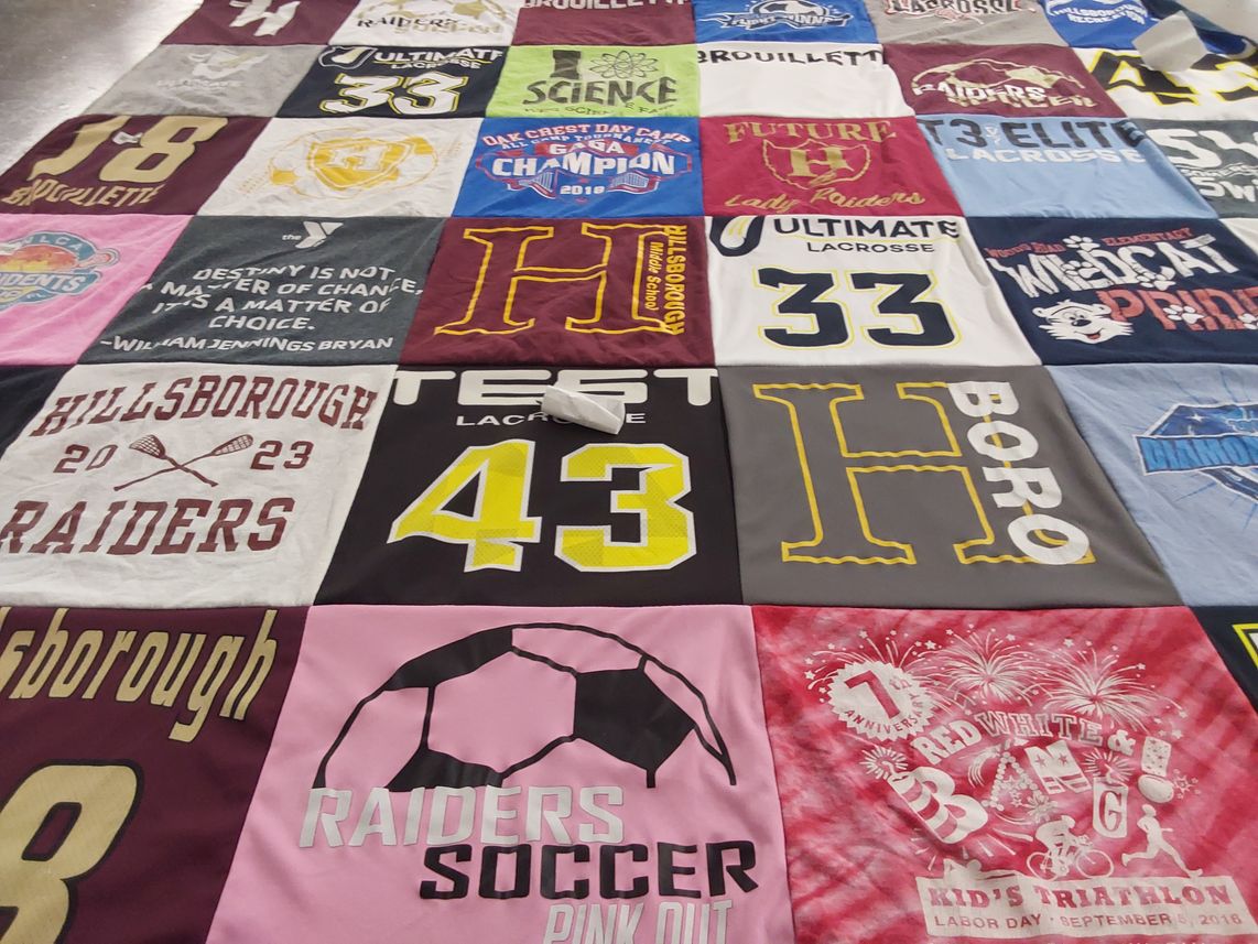 T-shirt quilt featuring hillsborough raiders by Becky from NJ
