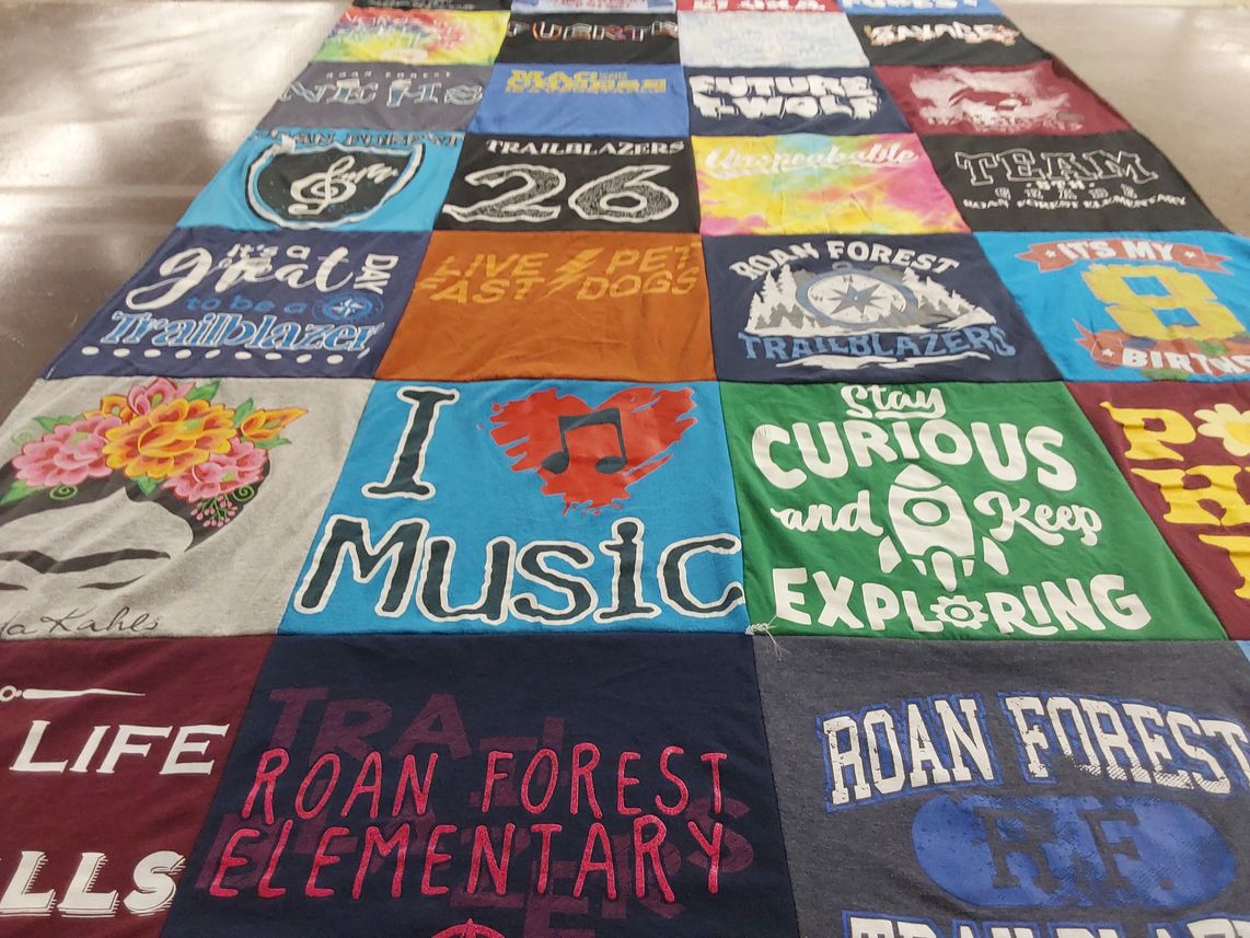 T-shirt quilt featuring trailblazers by Christopher from TX