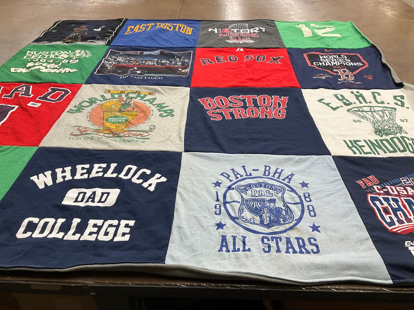 T-shirt quilt featuring boston red sox by Kristin from MA
