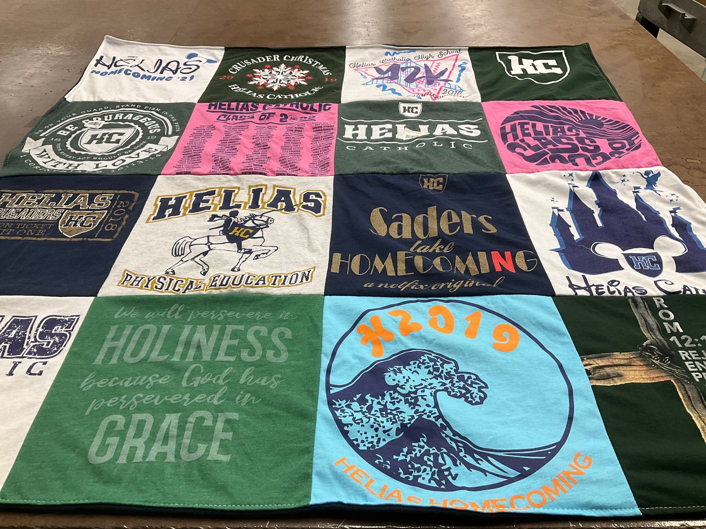 T-shirt quilt featuring helas crusaders by Mayra from MO