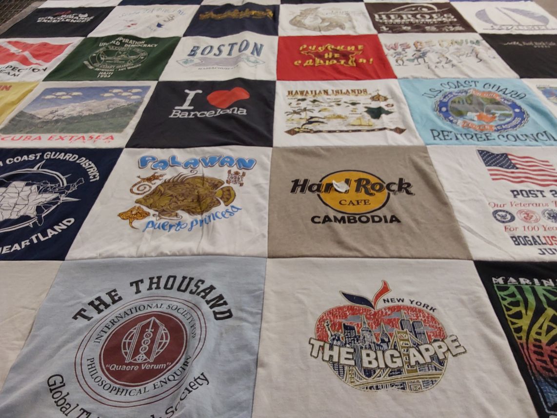 T-shirt quilt with travel, cultural themes by James from LA