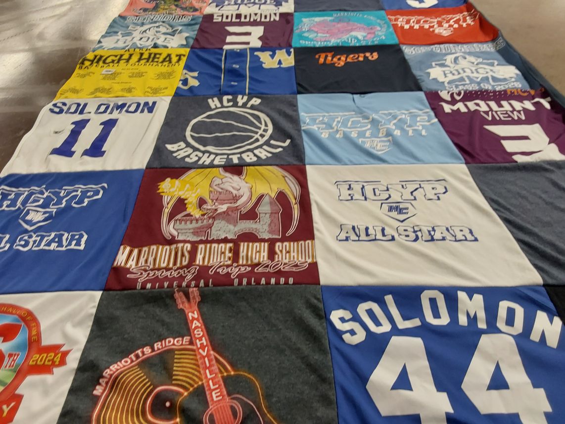 T-shirt quilt from marriotts ridge high school by Melissa from MD
