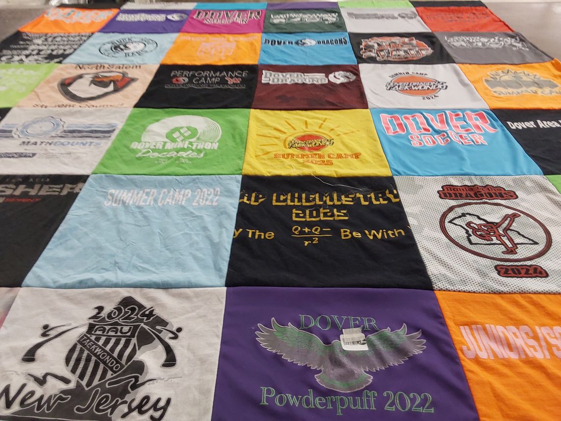 T-shirt quilt featuring dover high school soccer, dover dragons by Jessica from PA